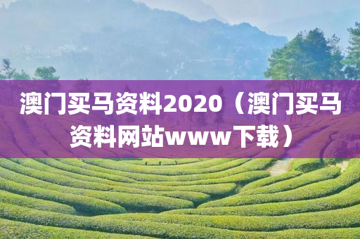 澳门买马资料2020（澳门买马资料网站www下载）