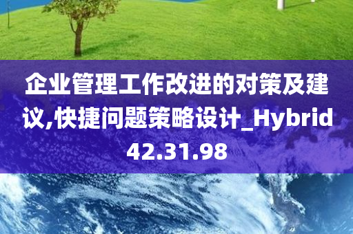 企业管理工作改进的对策及建议,快捷问题策略设计_Hybrid42.31.98