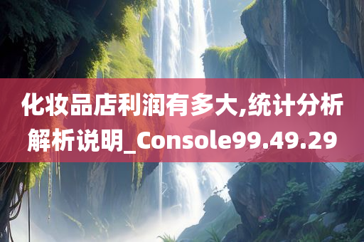 化妆品店利润有多大,统计分析解析说明_Console99.49.29