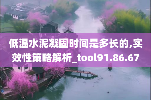 低温水泥凝固时间是多长的,实效性策略解析_tool91.86.67