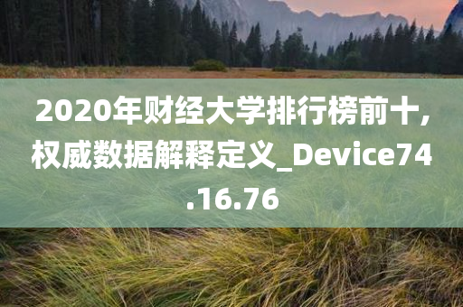 2020年财经大学排行榜前十,权威数据解释定义_Device74.16.76