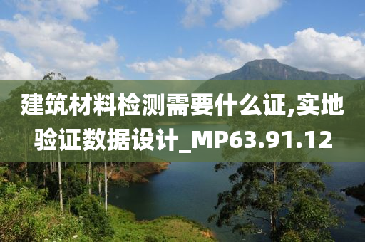 建筑材料检测需要什么证,实地验证数据设计_MP63.91.12