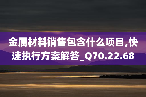 金属材料销售包含什么项目,快速执行方案解答_Q70.22.68