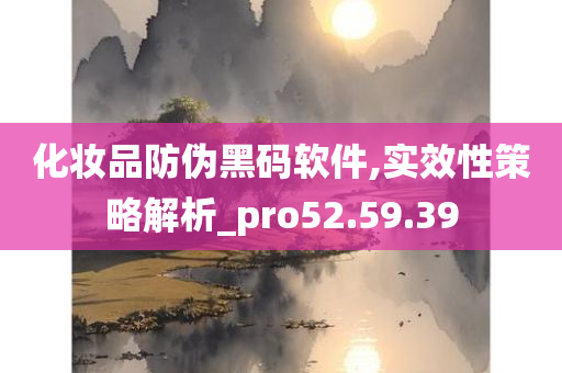 化妆品防伪黑码软件,实效性策略解析_pro52.59.39