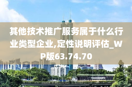 其他技术推广服务属于什么行业类型企业,定性说明评估_WP版63.74.70