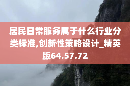 居民日常服务属于什么行业分类标准,创新性策略设计_精英版64.57.72