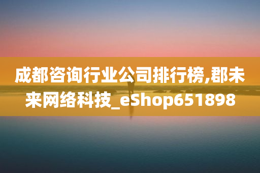 成都咨询行业公司排行榜,郡未来网络科技_eShop651898