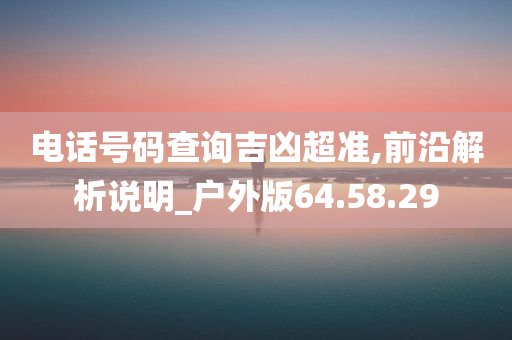 电话号码查询吉凶超准,前沿解析说明_户外版64.58.29