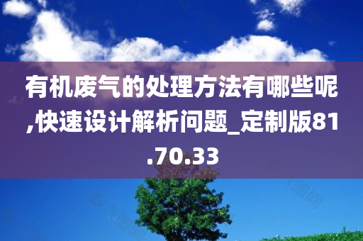 有机废气的处理方法有哪些呢,快速设计解析问题_定制版81.70.33