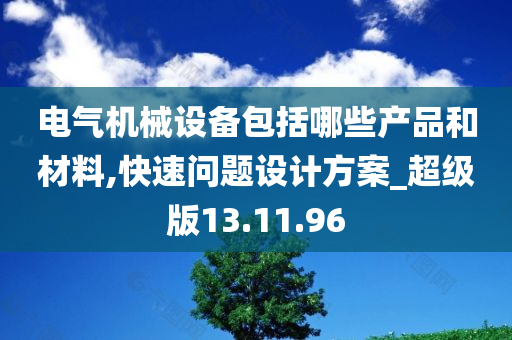 电气机械设备包括哪些产品和材料,快速问题设计方案_超级版13.11.96