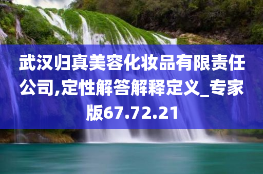 武汉归真美容化妆品有限责任公司,定性解答解释定义_专家版67.72.21