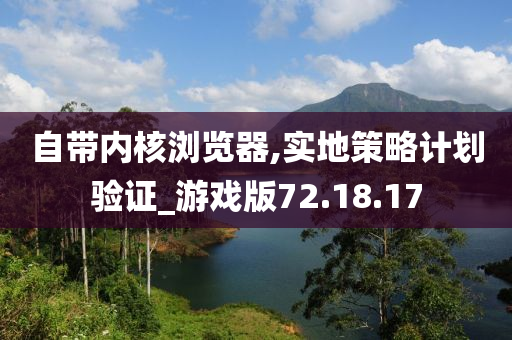 自带内核浏览器,实地策略计划验证_游戏版72.18.17