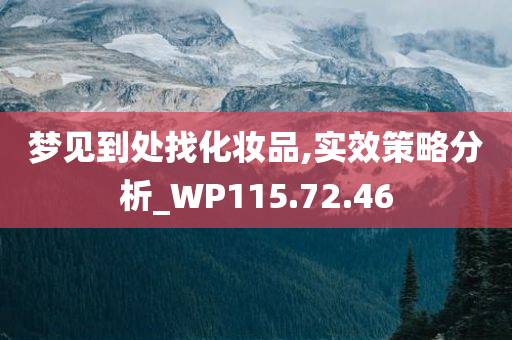 梦见到处找化妆品,实效策略分析_WP115.72.46