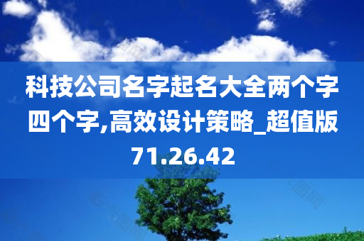 科技公司名字起名大全两个字四个字,高效设计策略_超值版71.26.42