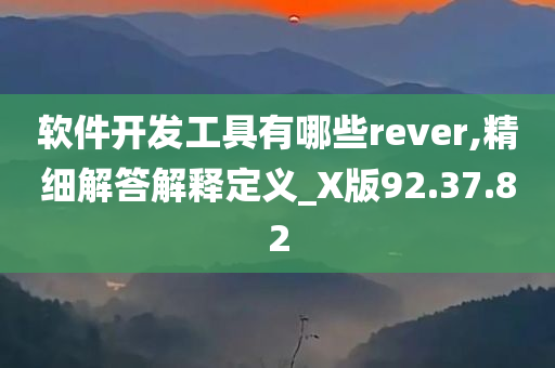 软件开发工具有哪些rever,精细解答解释定义_X版92.37.82