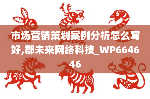 市场营销策划案例分析怎么写好,郡未来网络科技_WP664646