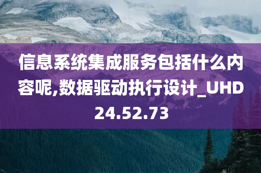 信息系统集成服务包括什么内容呢,数据驱动执行设计_UHD24.52.73