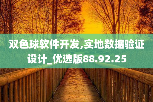 双色球软件开发,实地数据验证设计_优选版88.92.25