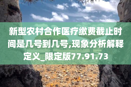 新型农村合作医疗缴费截止时间是几号到几号,现象分析解释定义_限定版77.91.73