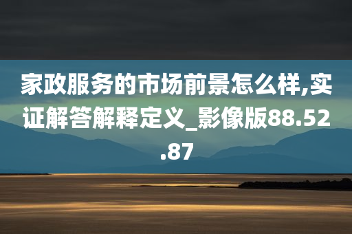 家政服务的市场前景怎么样,实证解答解释定义_影像版88.52.87