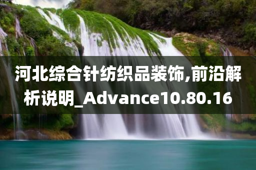 河北综合针纺织品装饰,前沿解析说明_Advance10.80.16