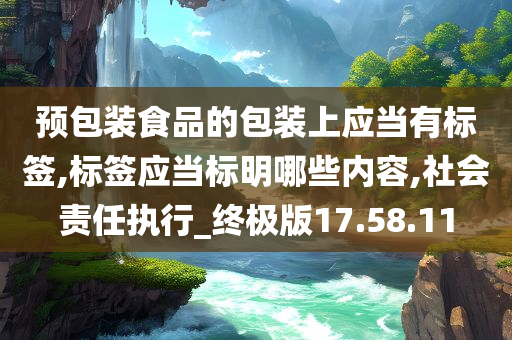 预包装食品的包装上应当有标签,标签应当标明哪些内容,社会责任执行_终极版17.58.11