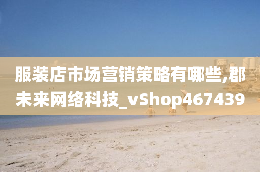 服装店市场营销策略有哪些,郡未来网络科技_vShop467439