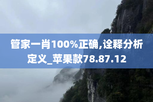 管家一肖100%正确,诠释分析定义_苹果款78.87.12