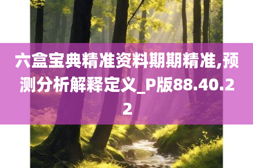 六盒宝典精准资料期期精准,预测分析解释定义_P版88.40.22