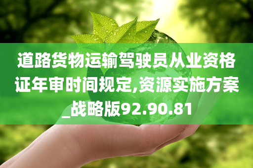 道路货物运输驾驶员从业资格证年审时间规定,资源实施方案_战略版92.90.81