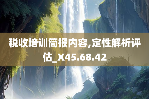 税收培训简报内容,定性解析评估_X45.68.42