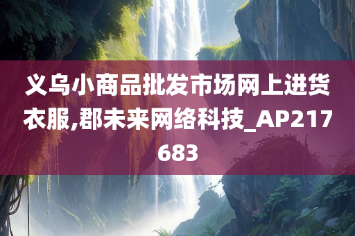 义乌小商品批发市场网上进货衣服,郡未来网络科技_AP217683