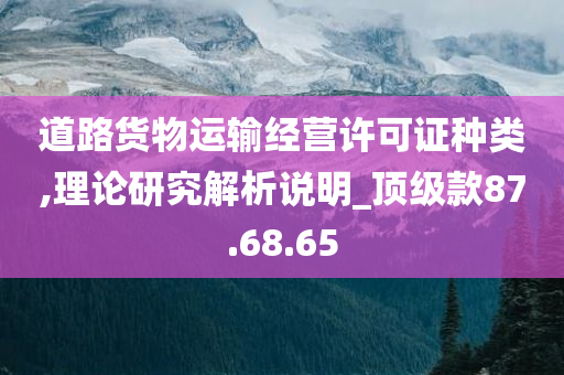 道路货物运输经营许可证种类,理论研究解析说明_顶级款87.68.65