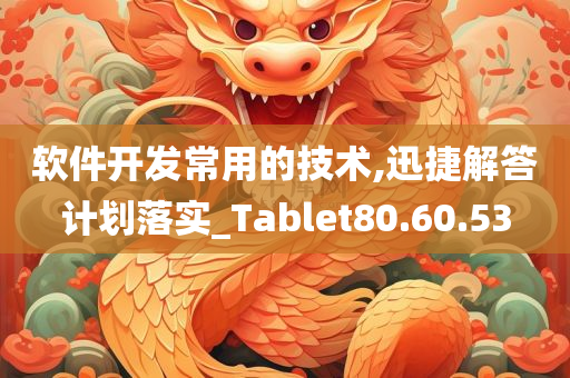 软件开发常用的技术,迅捷解答计划落实_Tablet80.60.53