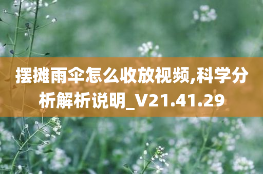 摆摊雨伞怎么收放视频,科学分析解析说明_V21.41.29