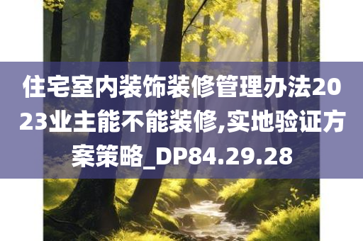 住宅室内装饰装修管理办法2023业主能不能装修,实地验证方案策略_DP84.29.28