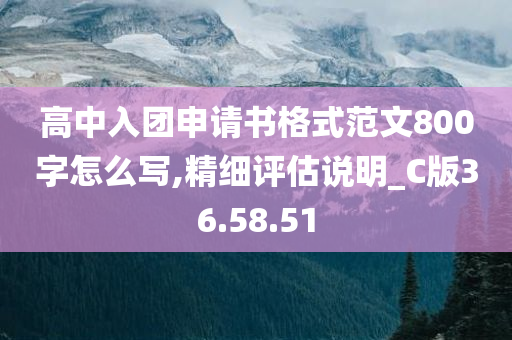 高中入团申请书格式范文800字怎么写,精细评估说明_C版36.58.51