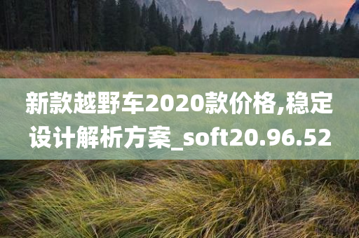 新款越野车2020款价格,稳定设计解析方案_soft20.96.52