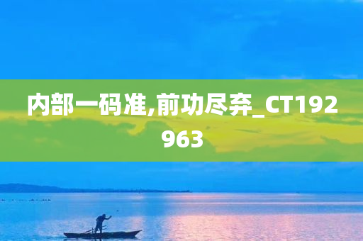 内部一码准,前功尽弃_CT192963