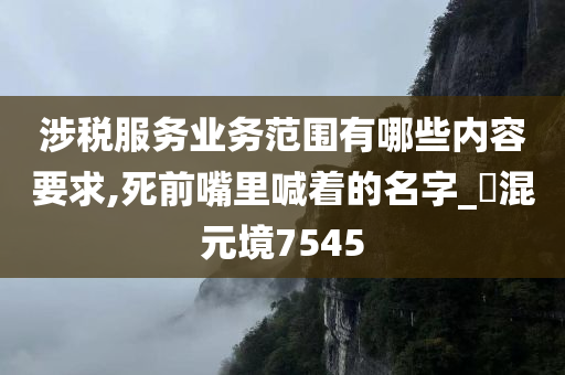 涉税服务业务范围有哪些内容要求,死前嘴里喊着的名字_‌混元境7545