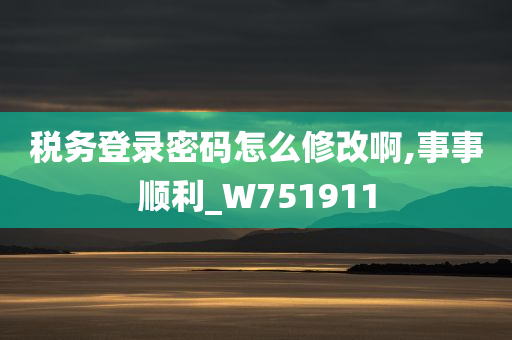 税务登录密码怎么修改啊,事事顺利_W751911