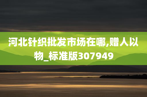 河北针织批发市场在哪,赠人以物_标准版307949