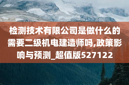 检测技术有限公司是做什么的需要二级机电建造师吗,政策影响与预测_超值版527122