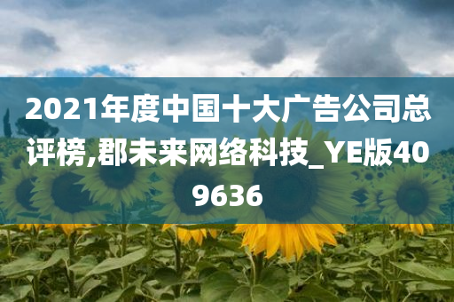 2021年度中国十大广告公司总评榜,郡未来网络科技_YE版409636