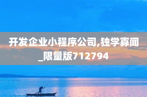 开发企业小程序公司,独学寡闻_限量版712794