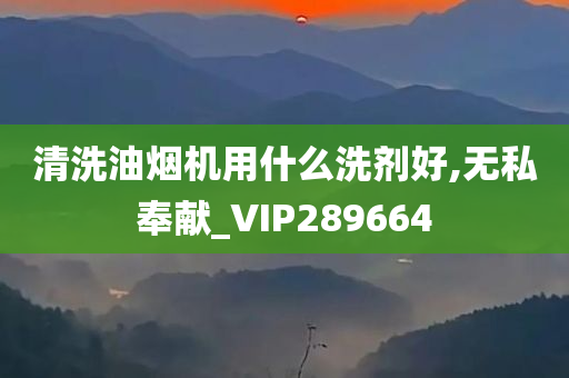 清洗油烟机用什么洗剂好,无私奉献_VIP289664