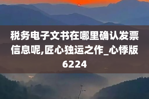 税务电子文书在哪里确认发票信息呢,匠心独运之作_心悸版6224