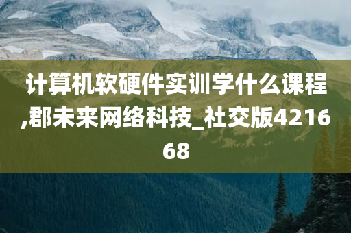 计算机软硬件实训学什么课程,郡未来网络科技_社交版421668