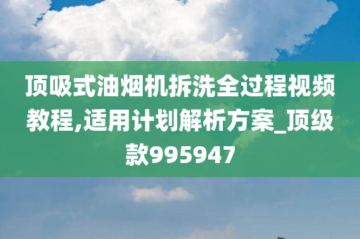 顶吸式油烟机拆洗全过程视频教程,适用计划解析方案_顶级款995947