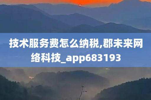 技术服务费怎么纳税,郡未来网络科技_app683193